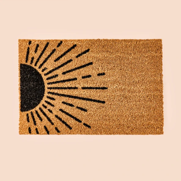 Home Koko Güneş Desenli Kapı Paspası - Bej / Siyah - 40x60 cm ürün görseli 1