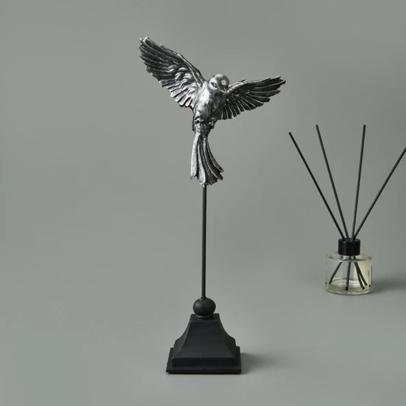 Deco Uccello Dekor - Siyah / Gümüş - 32 cm - Resim 3