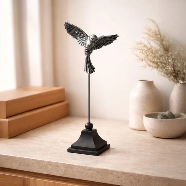 Deco Uccello Dekor - Siyah / Gümüş - 32 cm ürün görseli 1