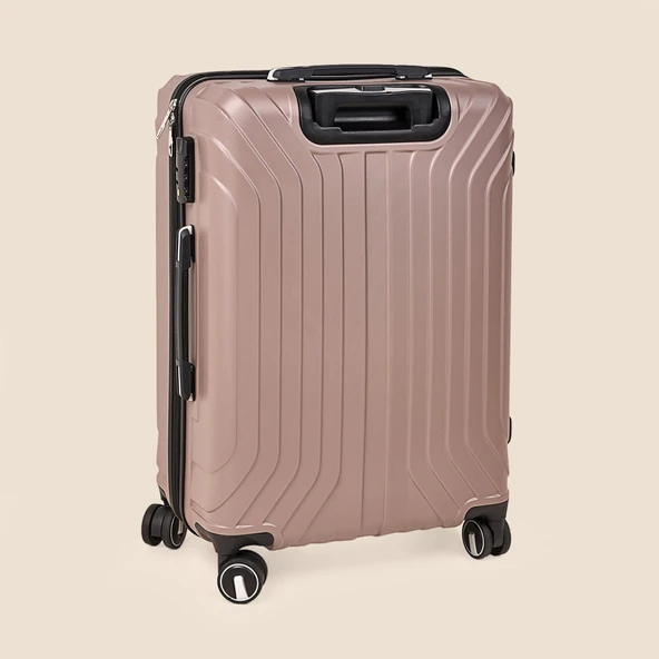 Vertical Line Orta Boy ABS Valiz - Platin - 66x45x26 cm - Resim 3