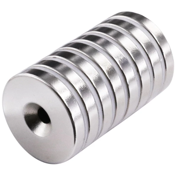 2 Adet 25x10/5x5,5 Mm Neodyum Mıknatıs Havşa Delikli Magnet Vida Atılabilir N35 Nikel Paslanmaz ürün görseli 1