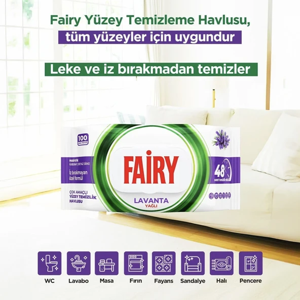 100'lü Yüzey Temizlik Havlusu - Lavanta Yağı ürün görseli 1