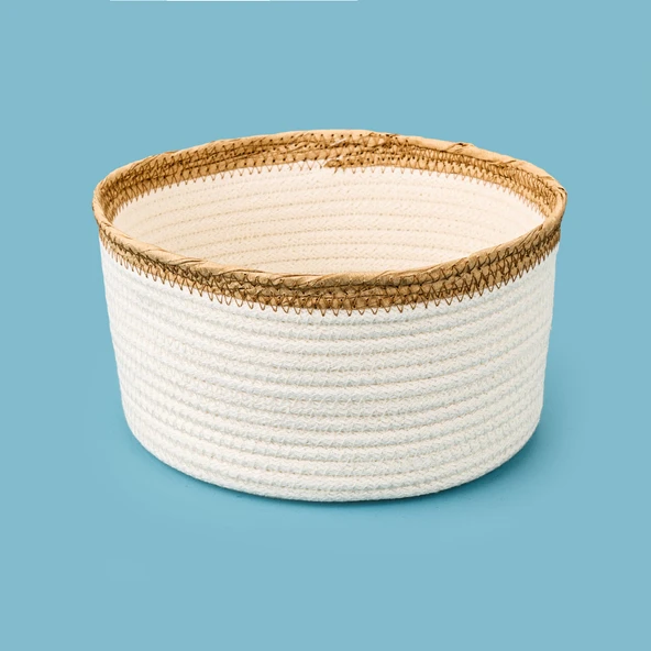 Living Boho Style Sepet - Beyaz / Bej - 20x10 cm ürün görseli 1