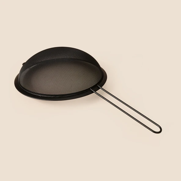 Paslanmaz Çelik Süzgeç - Siyah - 22 cm - Resim 2