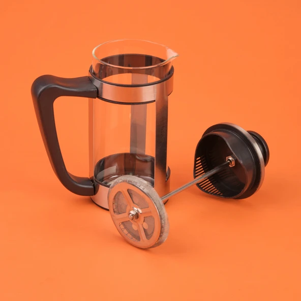 French Press - Şeffaf / Siyah / Gri - 350 ml - Resim 3
