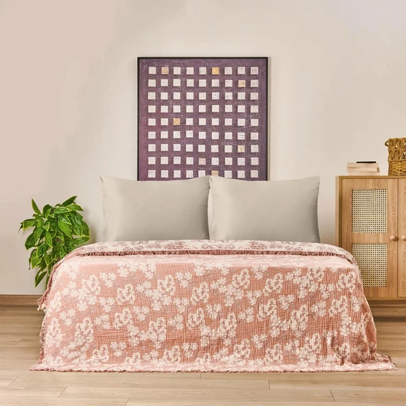 Soft Belloria Tek Kişilik Yatak Örtüsü - Kiremit - 160x255 cm ürün görseli 1