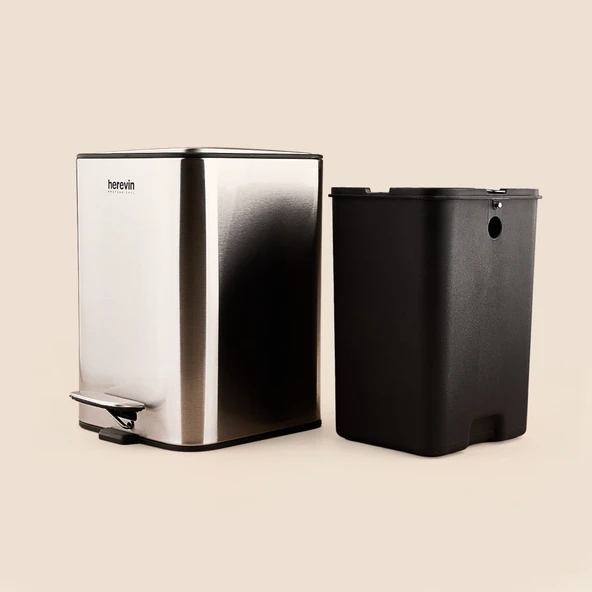 Paslanmaz Çelik Çöp Kovası - Gri - 5 lt - Resim 2