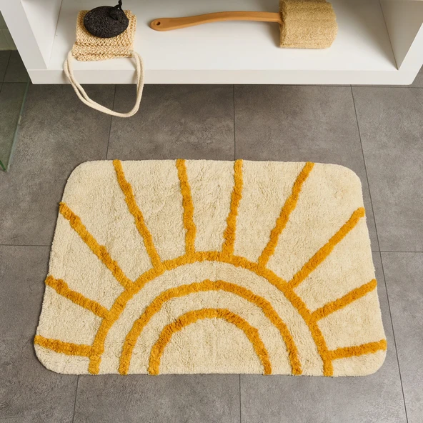Soft Sun Tufting Banyo Paspası - Ekru - 60x90 cm ürün görseli 1