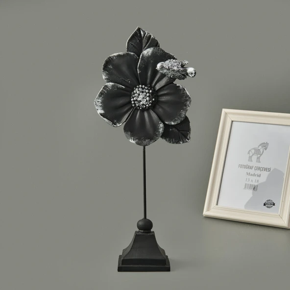 Deco Fiore Dekor - Siyah / Gümüş - 32 cm - Resim 2