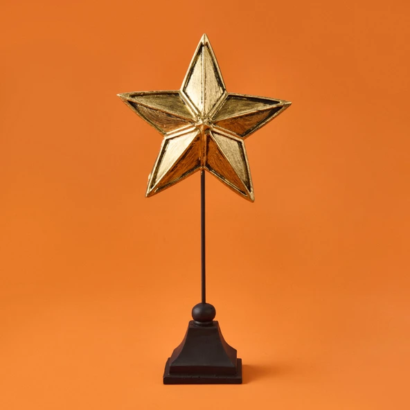 Deco Star Dekor - Siyah / Gold - 33 cm - Resim 2