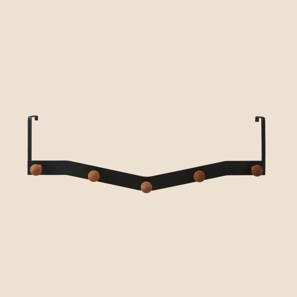 Living 5'li Kapı Arkası Askı - Siyah - 50x14x5 cm ürün görseli 1