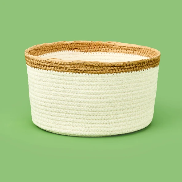 Living Boho Style Sepet - Beyaz / Bej - 22x11 cm ürün görseli 1