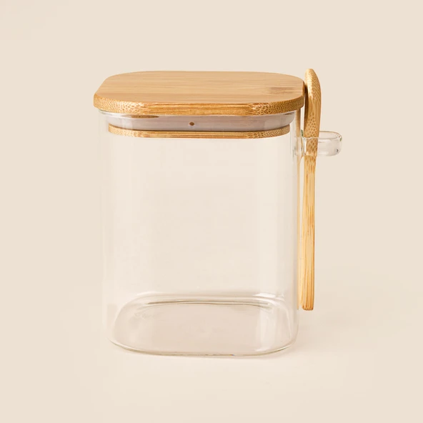 Kaşıklı Cam Kavanoz - Şeffaf - 900 ml ürün görseli 1