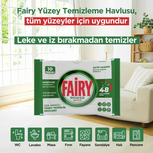 10'lu Yüzey Temizlik Havlusu - Beyaz Sabun ürün görseli 1