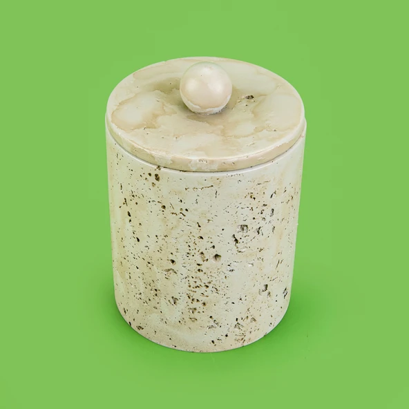 Bath Traverten Görünümlü Çöp Kovası - Gri - 2 lt - Resim 3