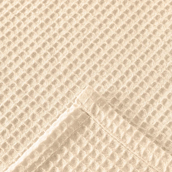 Soft Rete Tek Kişilik Pike - Krem - 160x220 cm - Resim 3