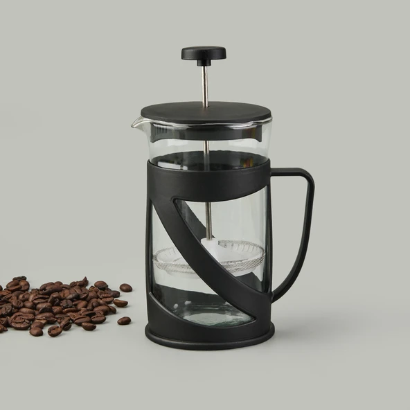 French Press - Şeffaf / Siyah - 600 ml - Resim 3