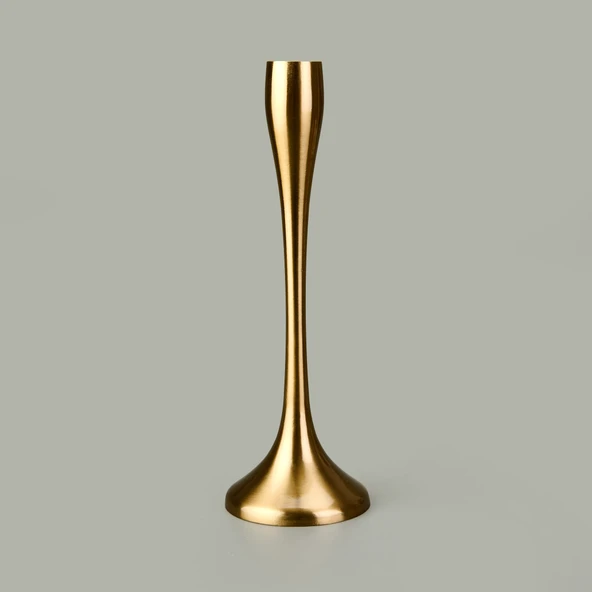 Golden Star Şamdan - Sarı - 17 cm ürün görseli 1