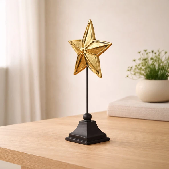 Deco Star Dekor - Siyah / Gold - 33 cm ürün görseli 1