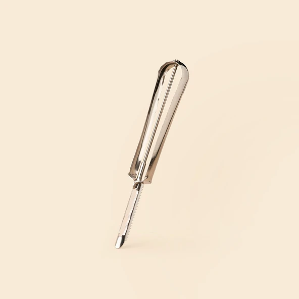 Metal Saplı Tırtıklı Oyacak Soyacak - Gri - 18 cm ürün görseli 1