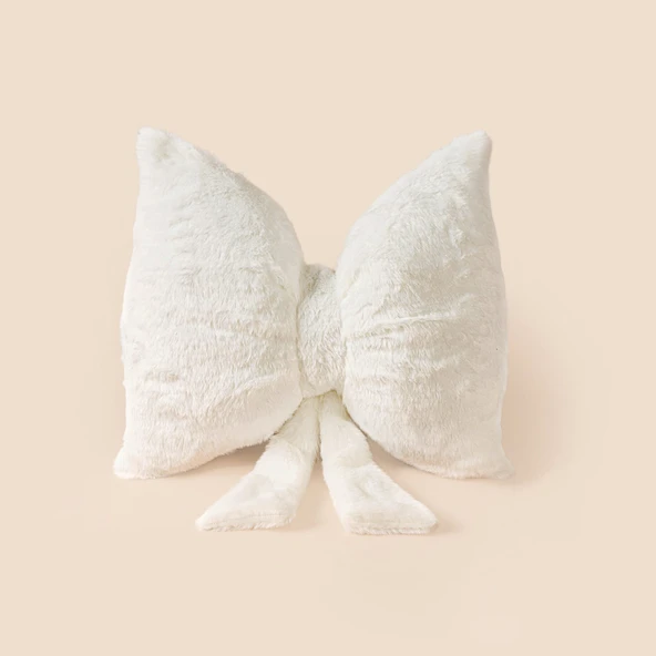 Soft Kurdele Figürlü Yastık - Beyaz - 40x30 cm ürün görseli 1