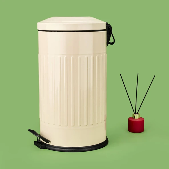 Living Vintage Çöp Kovası - Bej - 16 lt - Resim 3