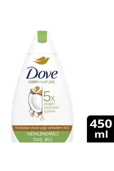 Dove Duş Jeli Hindistan Cevizi Yağı ve Badem Sütü 450 ml ürün görseli 1