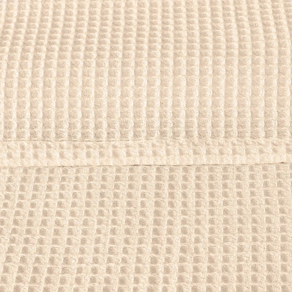 Soft Rete Tek Kişilik Pike - Krem - 160x220 cm - Resim 2