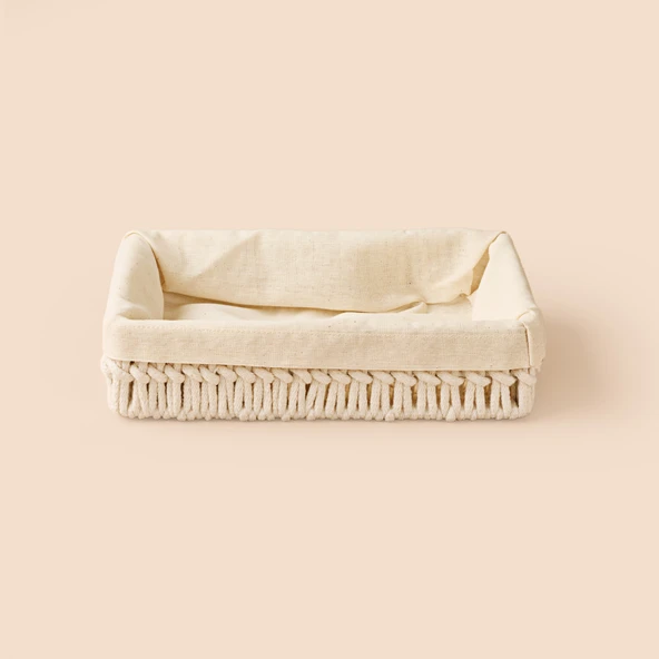 Living Boho Style Sepet - Ekru - 7x19x28,5 cm ürün görseli 1