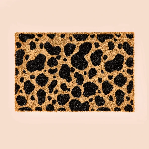 Home Koko Leopar Desenli Kapı Paspası - Bej / Siyah - 40x60 cm ürün görseli 1
