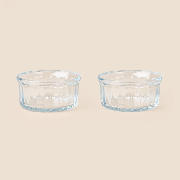 Glass 2'li Cam Fırın Kabı - Şeffaf - 10 cm ürün görseli 1