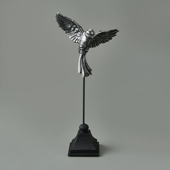 Deco Uccello Dekor - Siyah / Gümüş - 32 cm - Resim 2