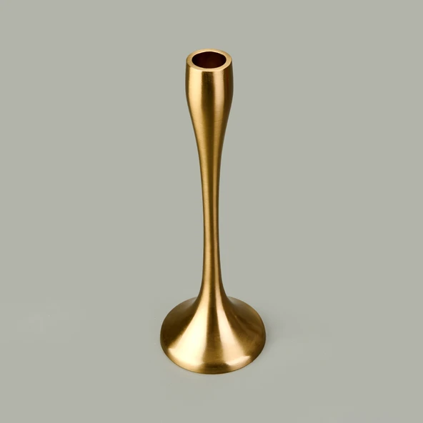 Golden Star Şamdan - Sarı - 17 cm - Resim 3