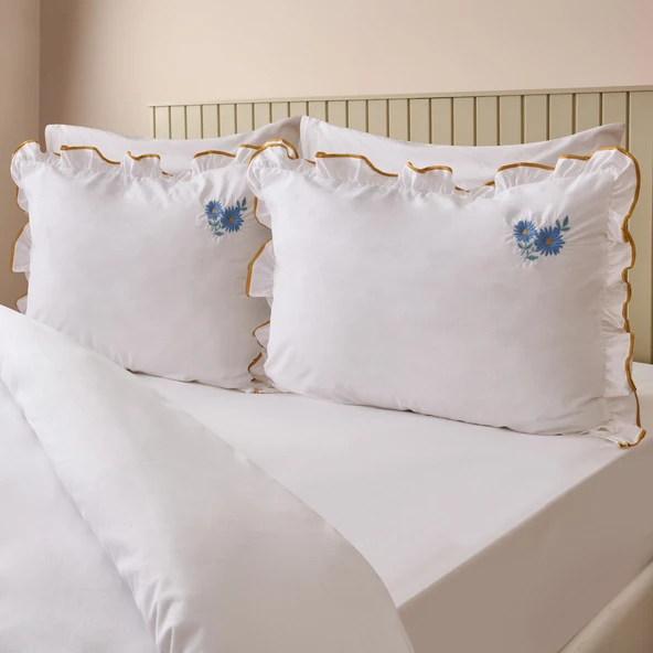 Soft Anthos Çift Kişilik Nevresim Takımı - Beyaz - Resim 2