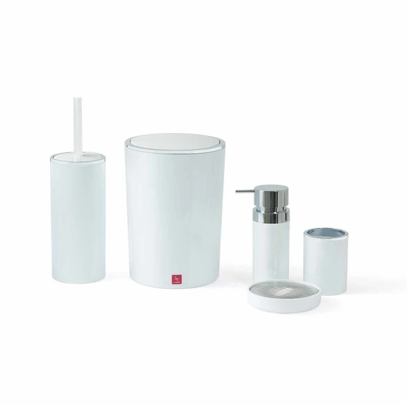 Lenox 5'li Banyo Aksesuar Seti - Beyaz - Resim 2