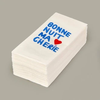 Kitchen 25'li Bonne Nuit Ma Cheria Desen Peçete - Beyaz - 16x8 cm ürün görseli 1