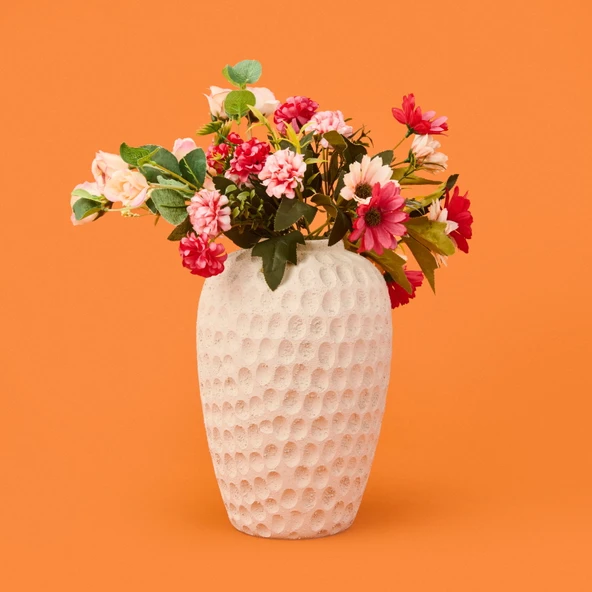 Deco Hermosa Vazo - Bej - 26 cm - Resim 2