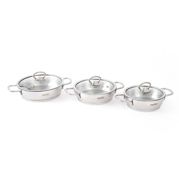 Silver Çelik 6 Parça Sahan Seti - Gri - Resim 3