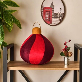 Soft Globo Figürlü Yastık - Kırmızı / Bordo - 30x30 cm ürün görseli 1