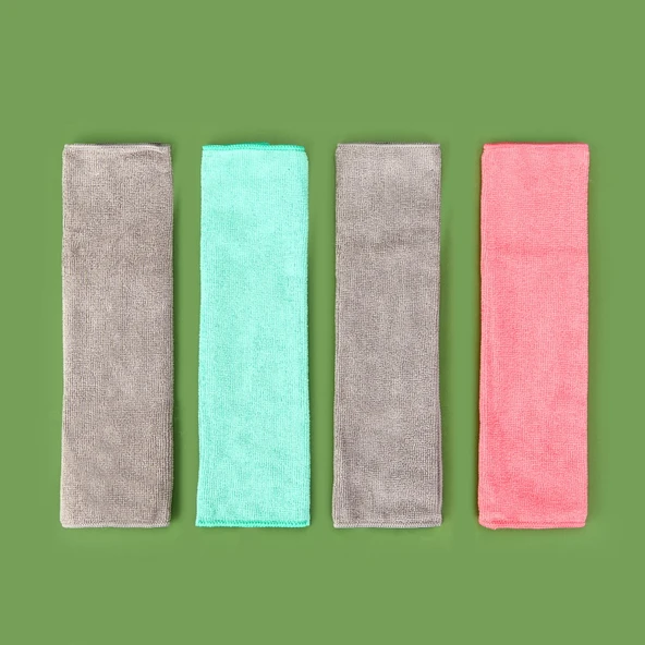4'lü Mikrofiber Temizlik Bezi - Renkli ürün görseli 1