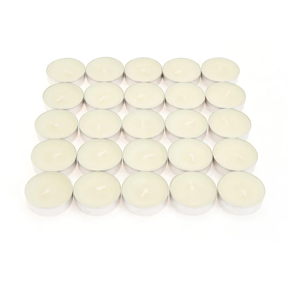 25'li Tealight Mum - Beyaz - 3,8 cm - Resim 2