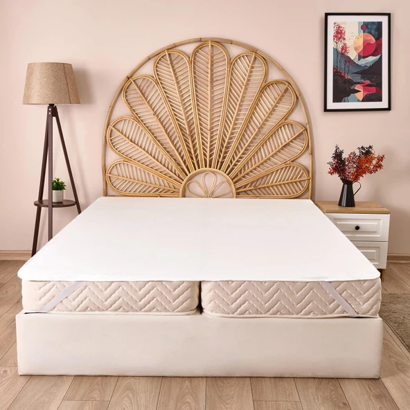 Soft Minik Kapitoneli Tek Kişilik Sıvı Geçirmez Lastikli Alez - Beyaz - 120x200 cm ürün görseli 1