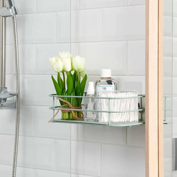 Kancalı Banyo Duş Rafı - Mint ürün görseli 1
