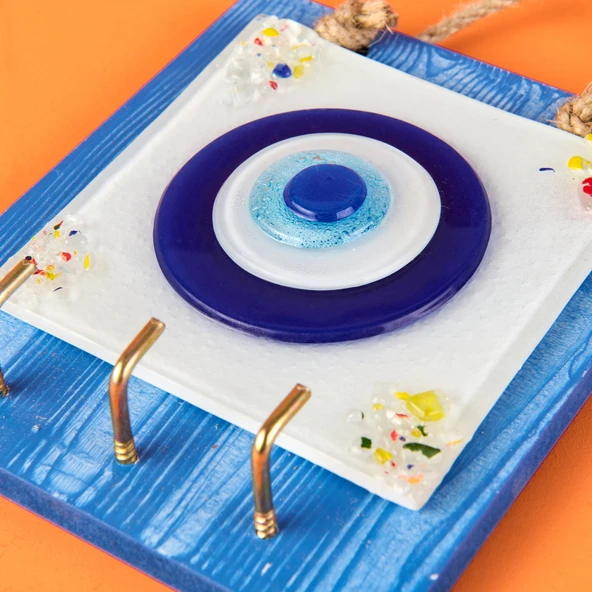 Deco Nazar Anahtar Askısı - Mavi - 15 cm - Resim 3