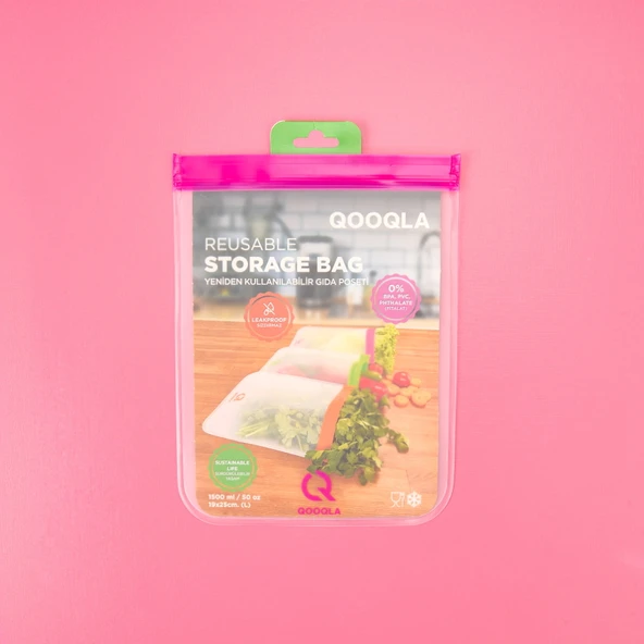 Yıkanabilir Gıda Saklama Poşeti - Asorti - 19x25 cm ürün görseli 1