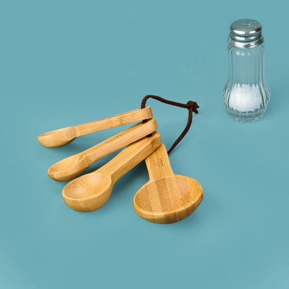 Bambu Ölçü Kaşığı Seti - Açık Kahverengi - Resim 2