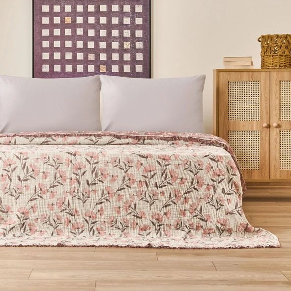Soft Vinerya Çift Kişilik Yatak Örtüsü - Krem - 220x255 cm ürün görseli 1