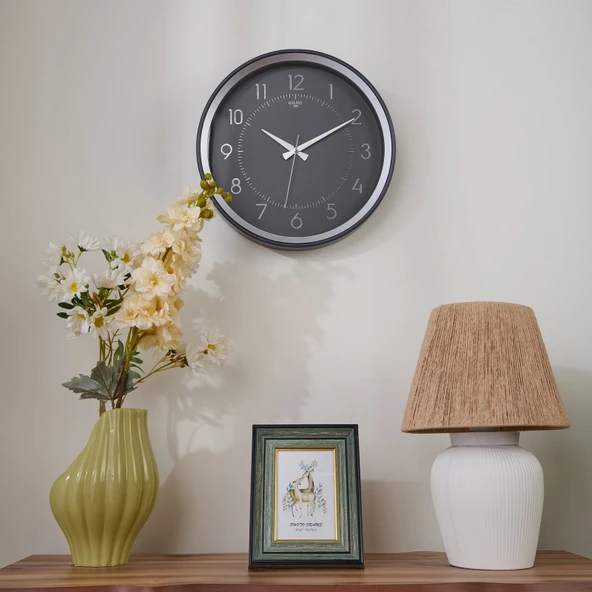 Duvar Saati - Füme - 36 cm - Resim 2
