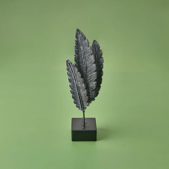 Deco Tüy Dekor - Gümüş / Siyah - 38 cm - Resim 2