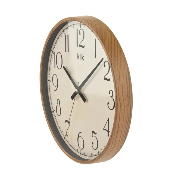 Simplex Ahşap Görünümlü Duvar Saati - Ceviz - 38 cm - Resim 3